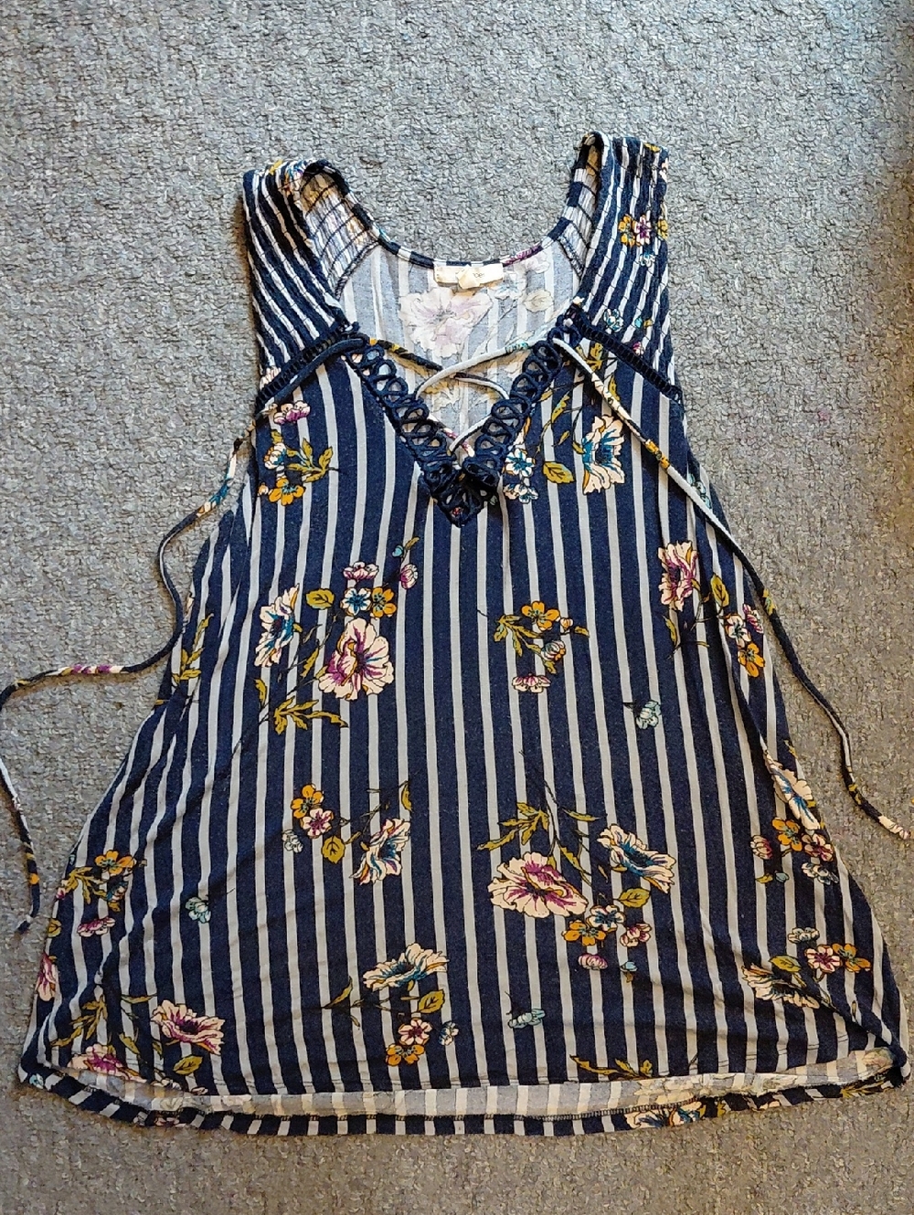 Maurices Striped Floral Tank